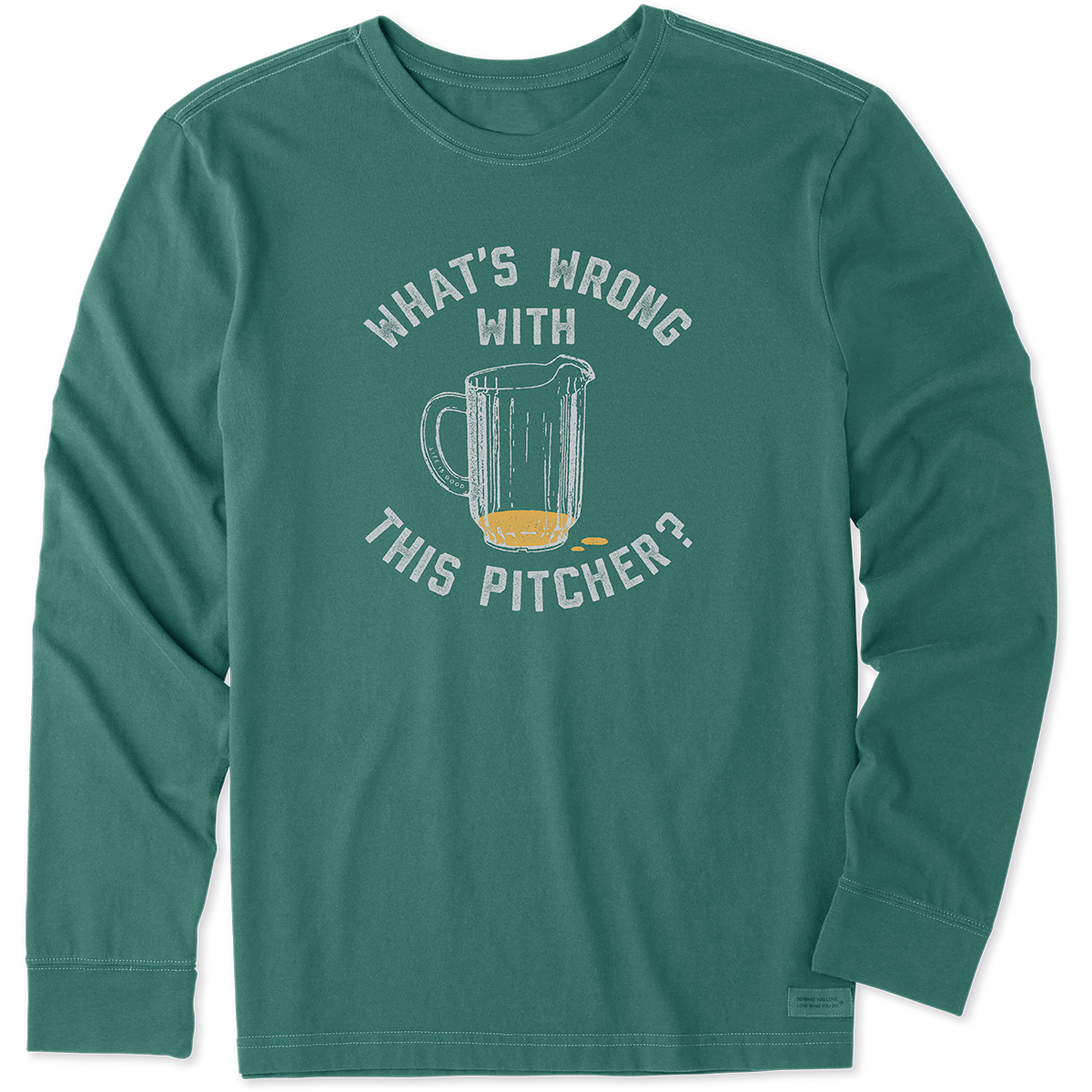 Life Is Good Men's Wrong With This Pitcher Long-Sleeve Crusher Tee - Green, M