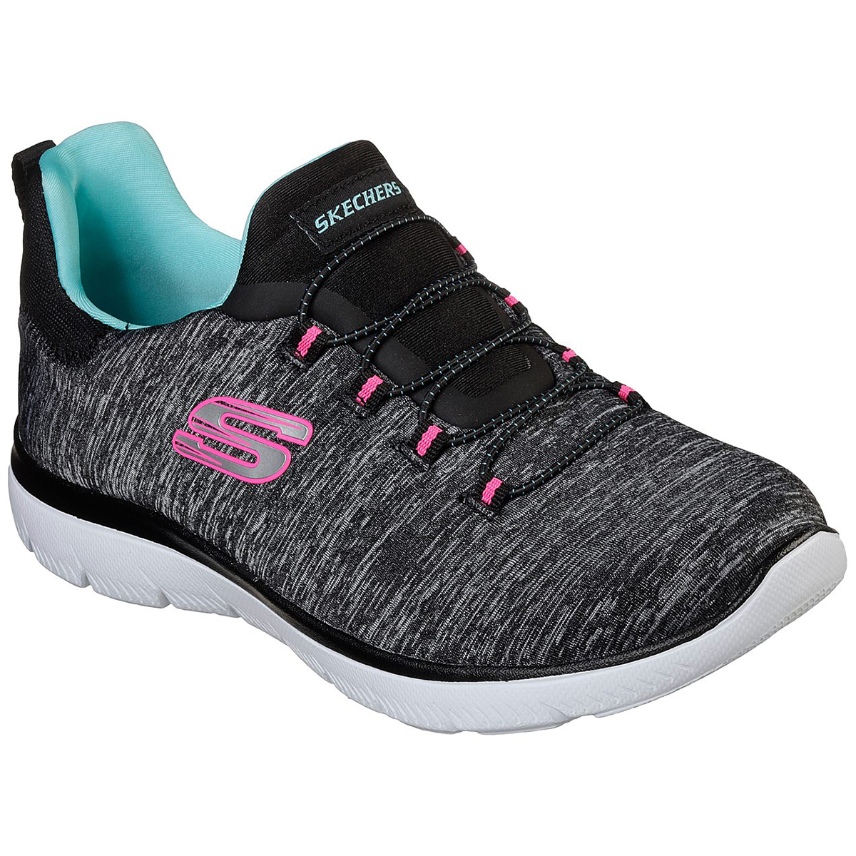 Skechers Women's Summits - Quick Getaway Sneaker - Black, 7