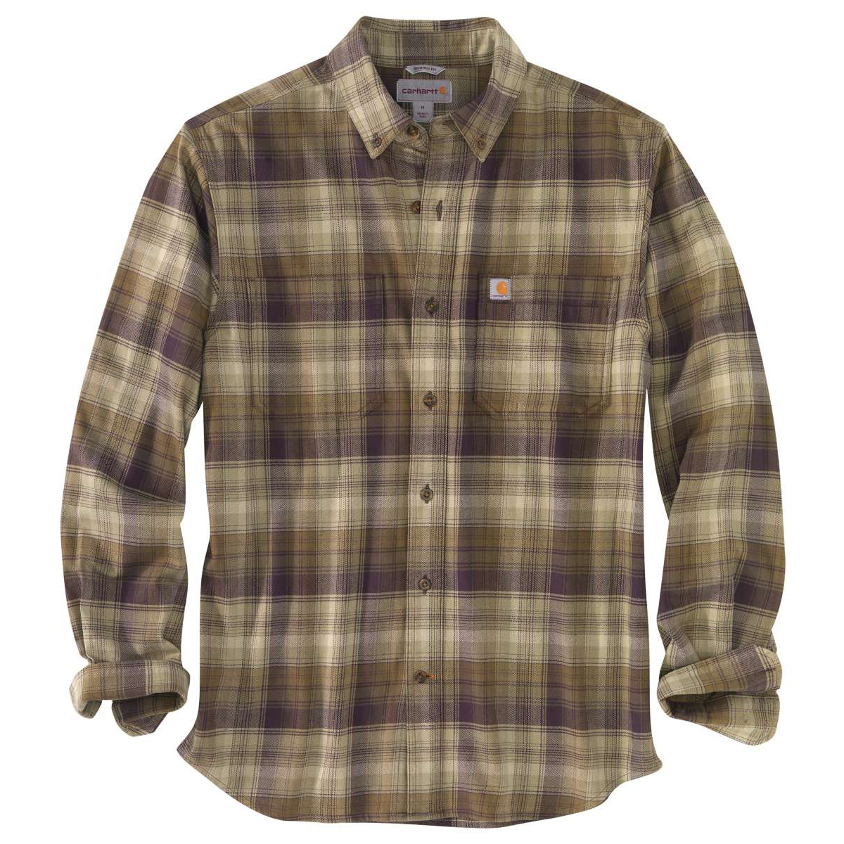 Carhartt Men's Rugged Flex Hamilton Long-Sleeve Plaid Shirt - Green, M