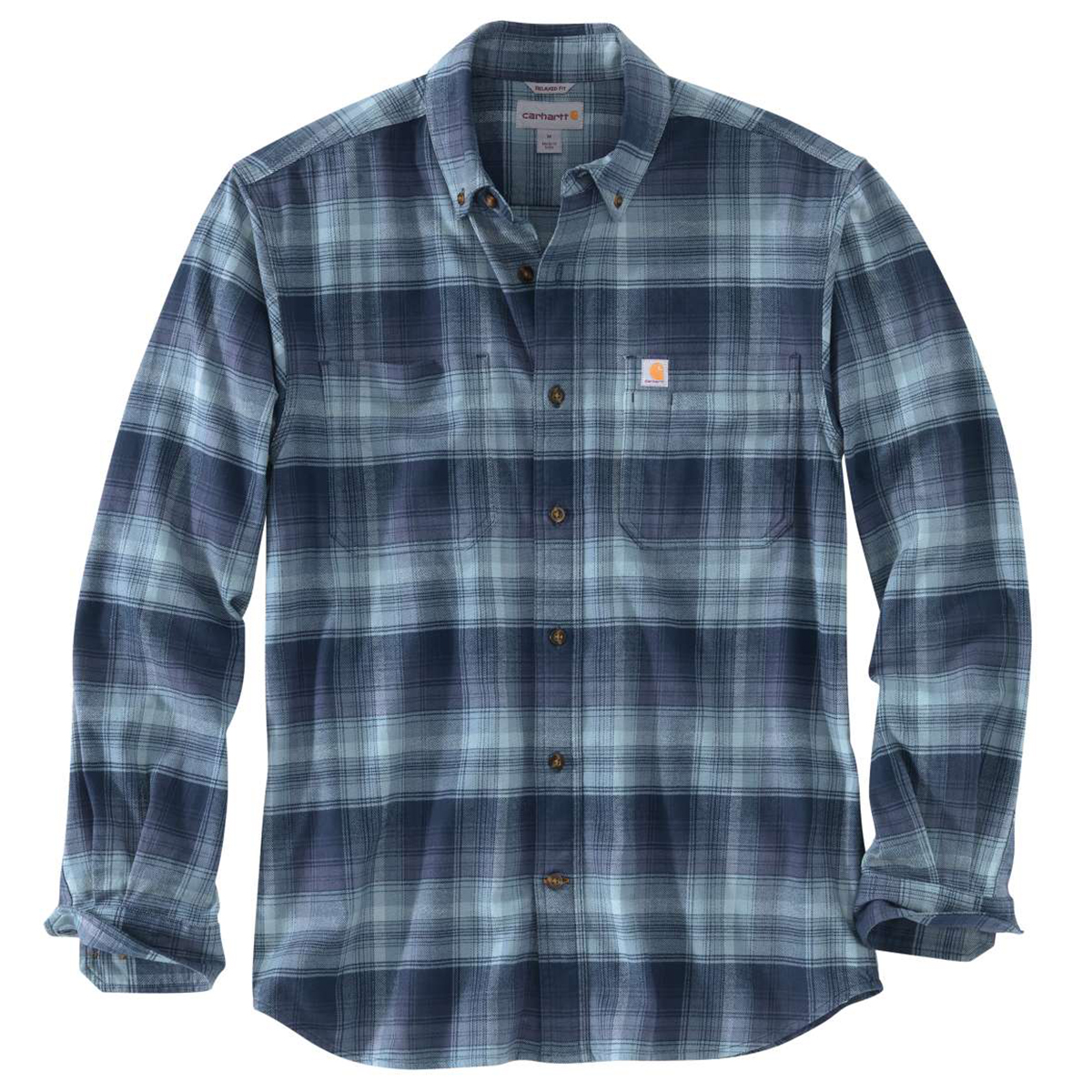 Carhartt Men's Rugged Flex Hamilton Long-Sleeve Plaid Shirt - Blue, L