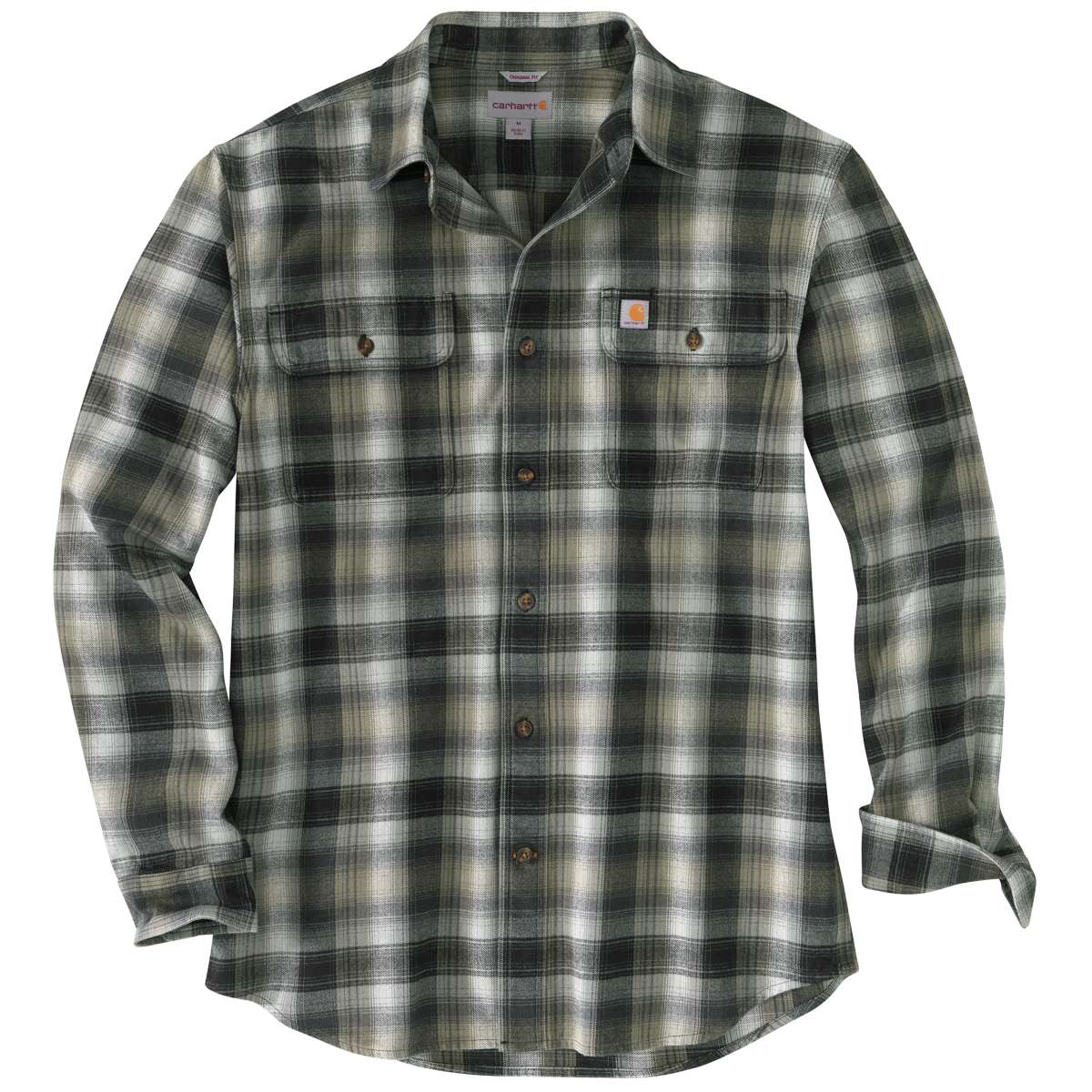 Carhartt Men's Hubbard Flannel Long-Sleeve Shirt - Black, XL