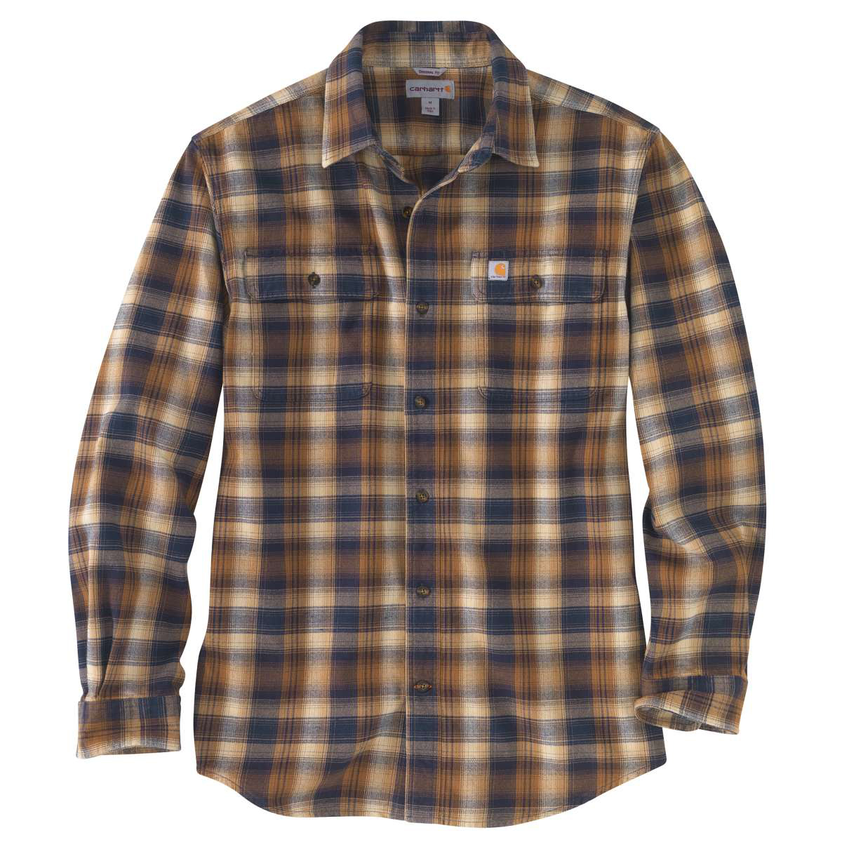 Carhartt Men's Hubbard Flannel Long-Sleeve Shirt - Brown, M