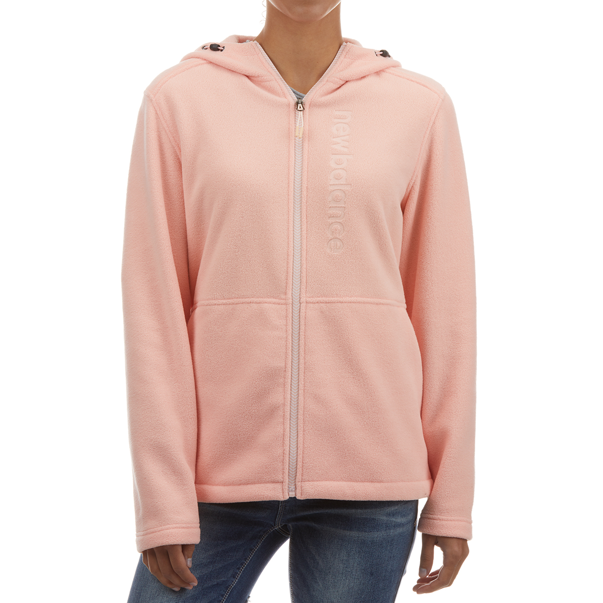 New Balance Women's Full Zip Hooded Fleece With Embossed Logo - Red, S