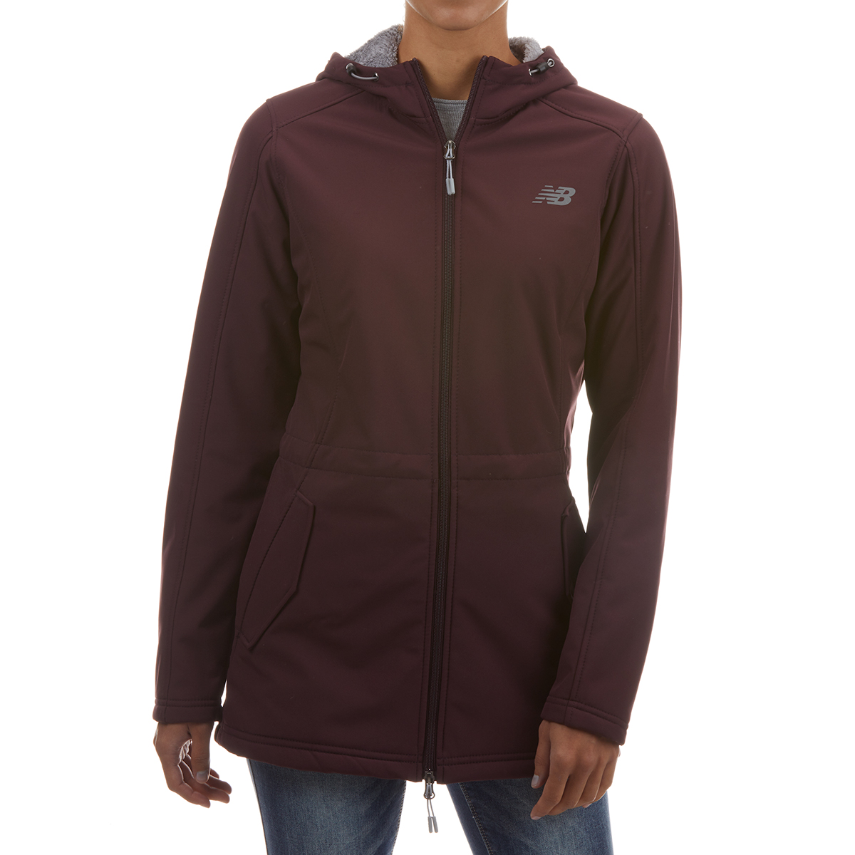 New Balance Women's Hooded Soft Shell Anorak Jacket With Sherpa Lining - Purple, L