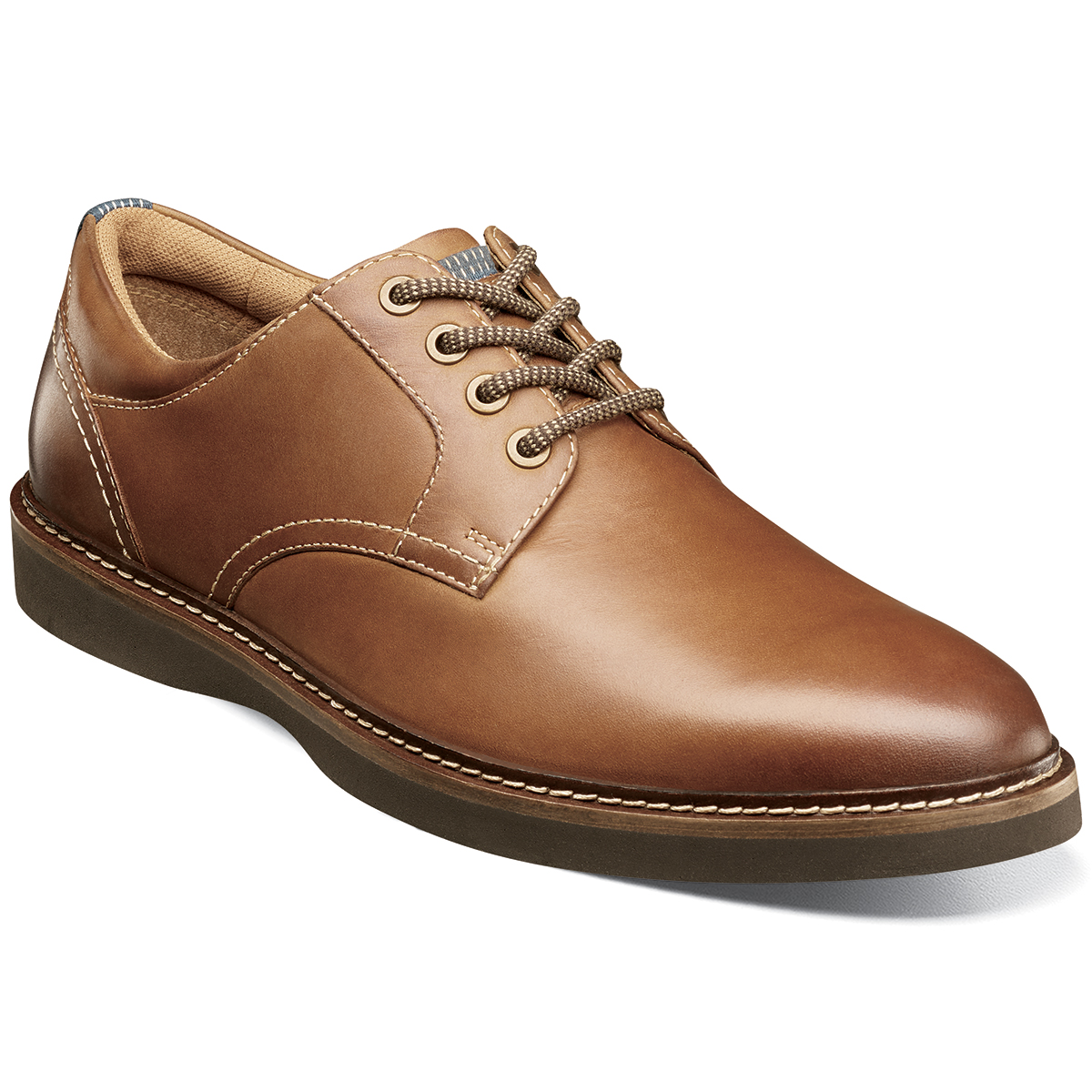 Nunn Bush Men's Ridgetop Plain Toe Oxford Shoe - Brown, 9