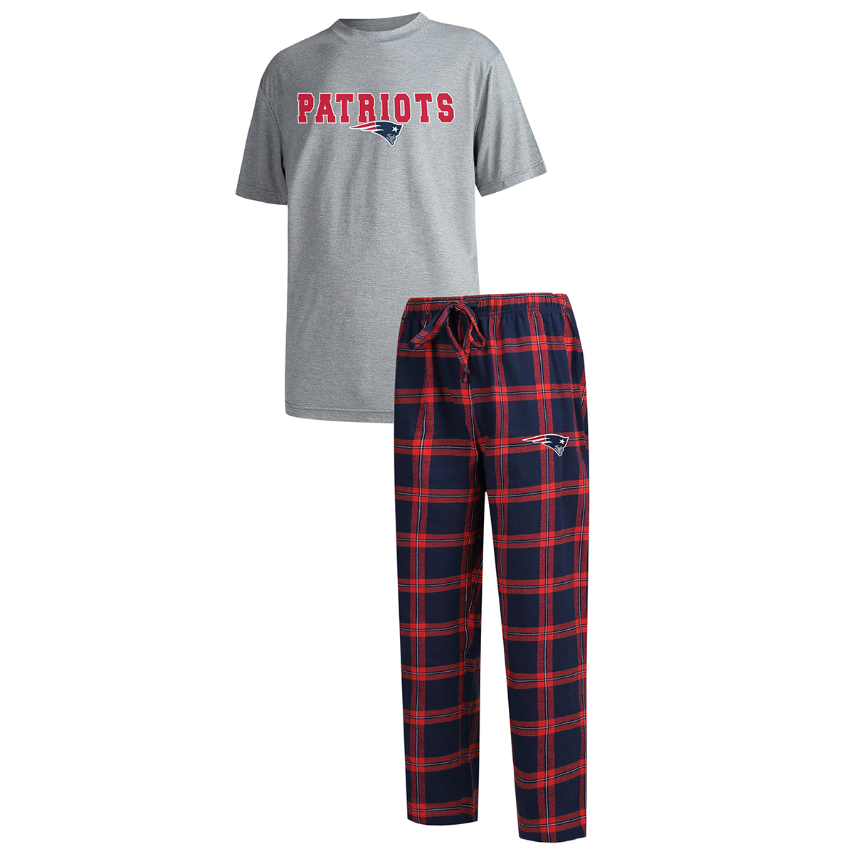 New England Patriots Men's Troupe Shirt And Pants Sleep Set - Blue, M