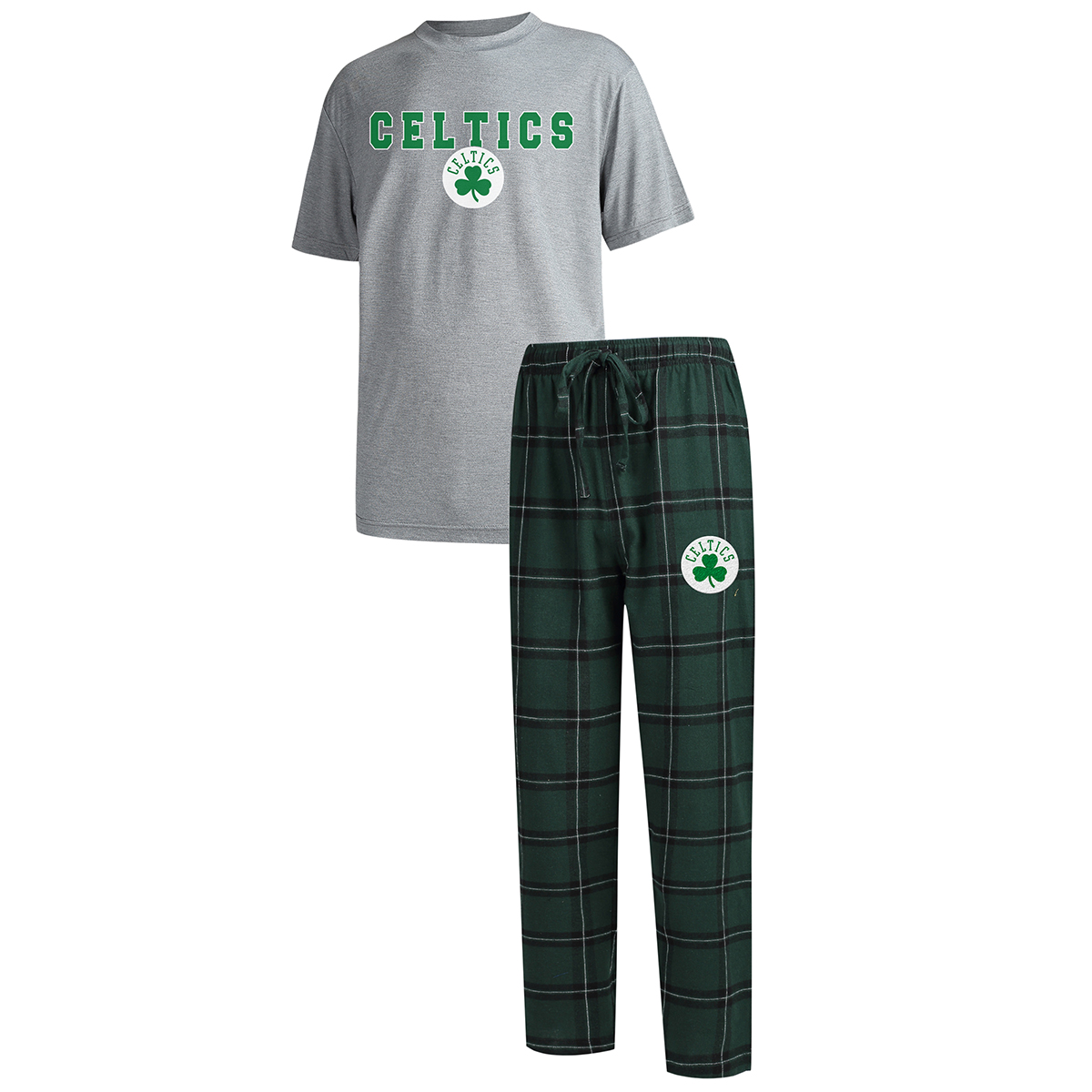 Boston Celtics Men's Troupe Shirt And Pants Sleep Set - Green, M