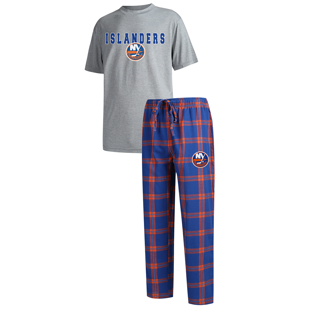 New York Islanders Men's Troupe Shirt And Pants Sleep Set - Blue, M