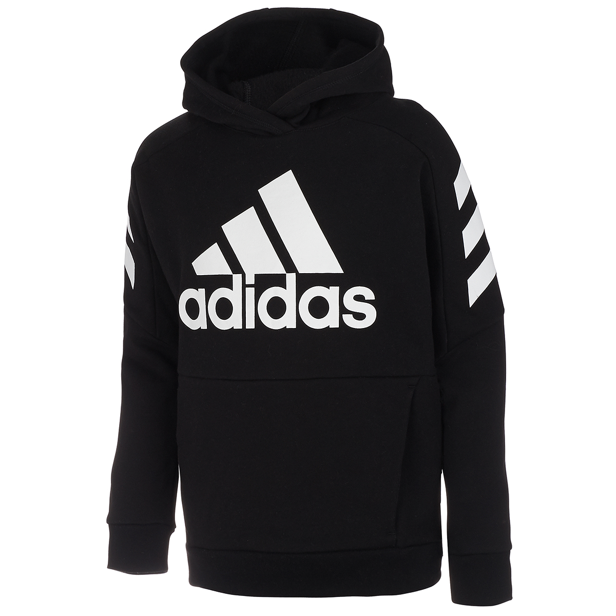 Adidas Boys' 8-20 Block Fleece Pullover Hoodie - Black, XL