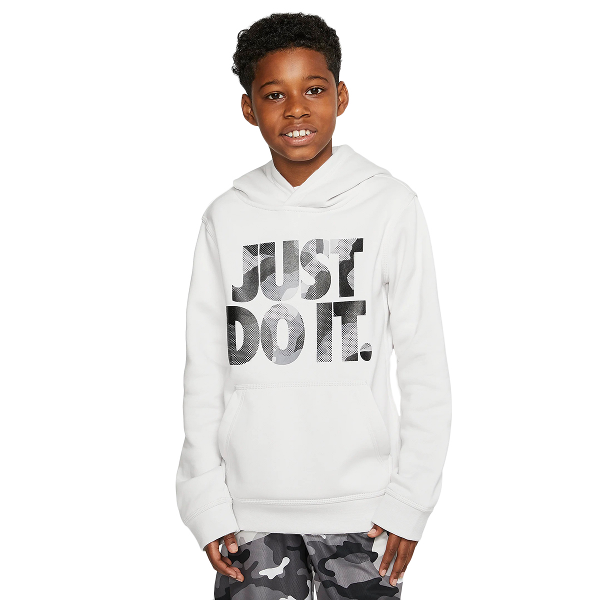 Nike Boys' Sportswear Camo Hoodie, Black