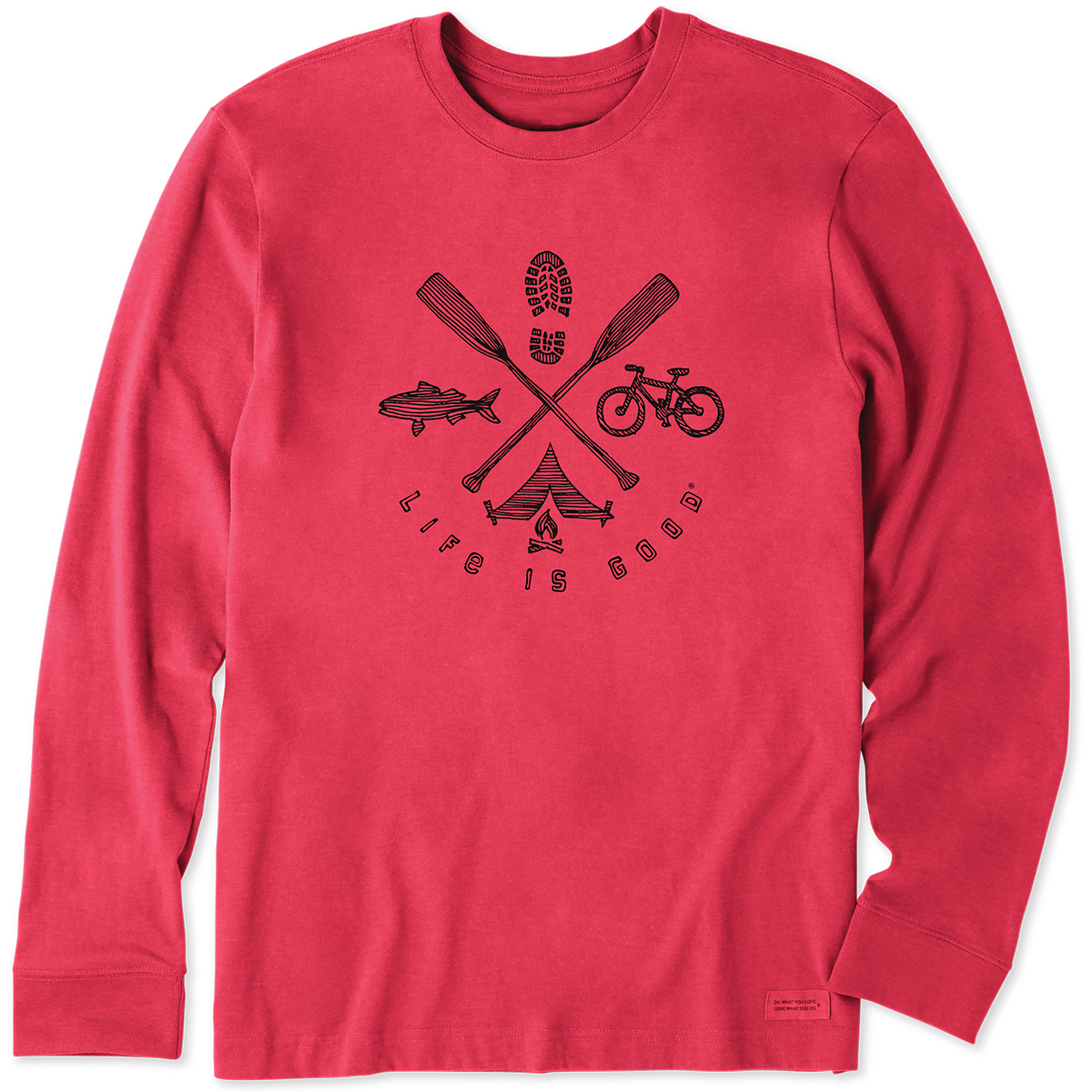 Life Is Good Men's Outdoor Elements Long-Sleeve Crusher Tee - Red, XXL