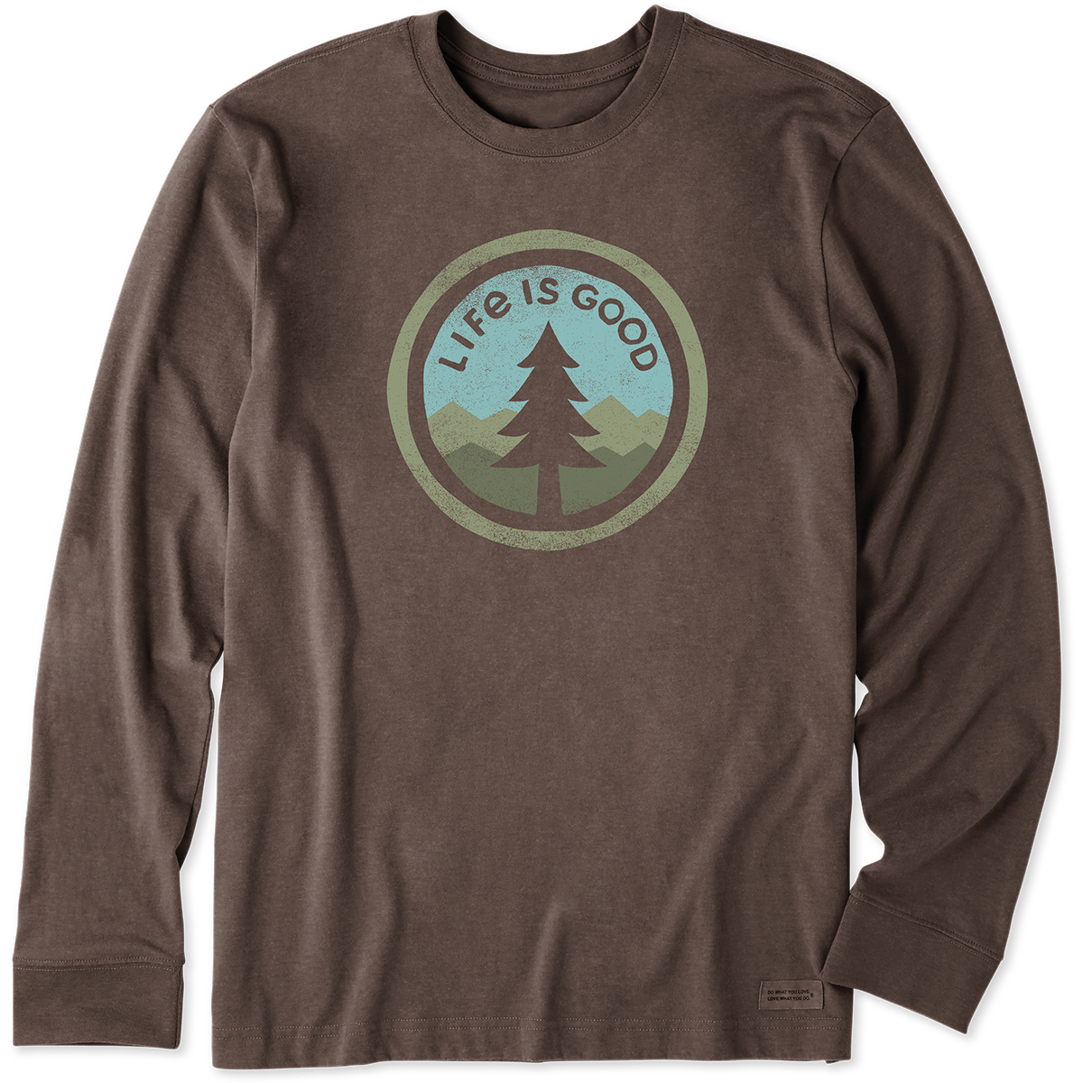Life Is Good Men's Long-Sleeve Tree Coin Crusher Tee - Brown, M
