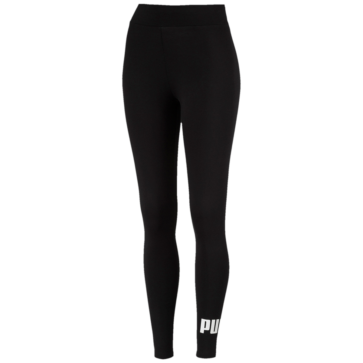 Puma Women's Mid Rise Essentials Logo Leggings - Black, L