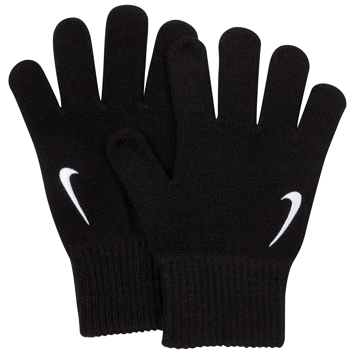 Nike Kids' Swoosh Knit Gloves - Black, L/XL