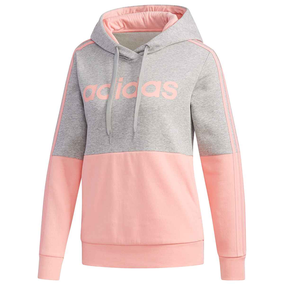 Adidas Women's Essentials Colorblock Hooded Sweatshirt - Red, XL