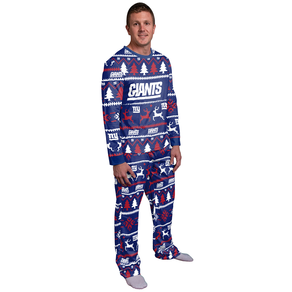 New York Giants Men's Holiday Pajama Set - Blue, M