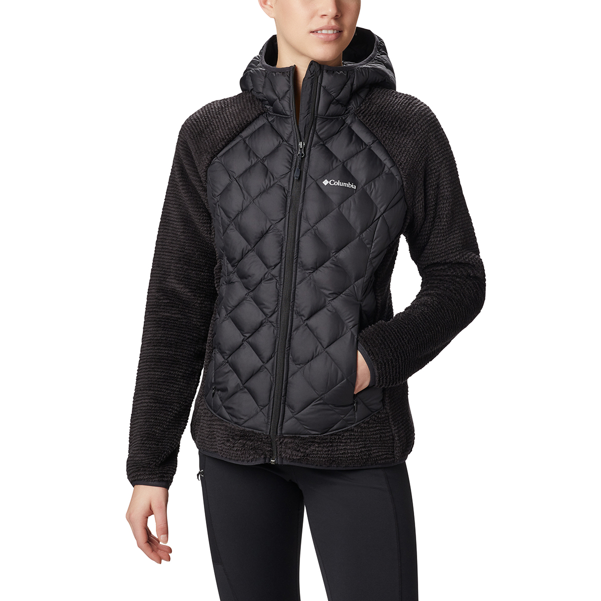 Columbia Women's Techy Hybrid Fleece Jacket - Black, M