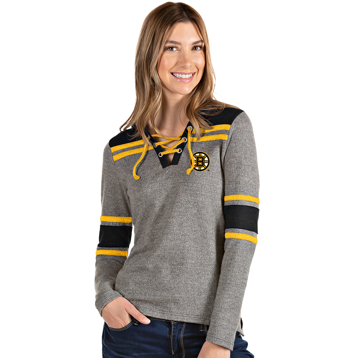 Boston Bruins Women's Wrestle Hooded Pullover - Black, S