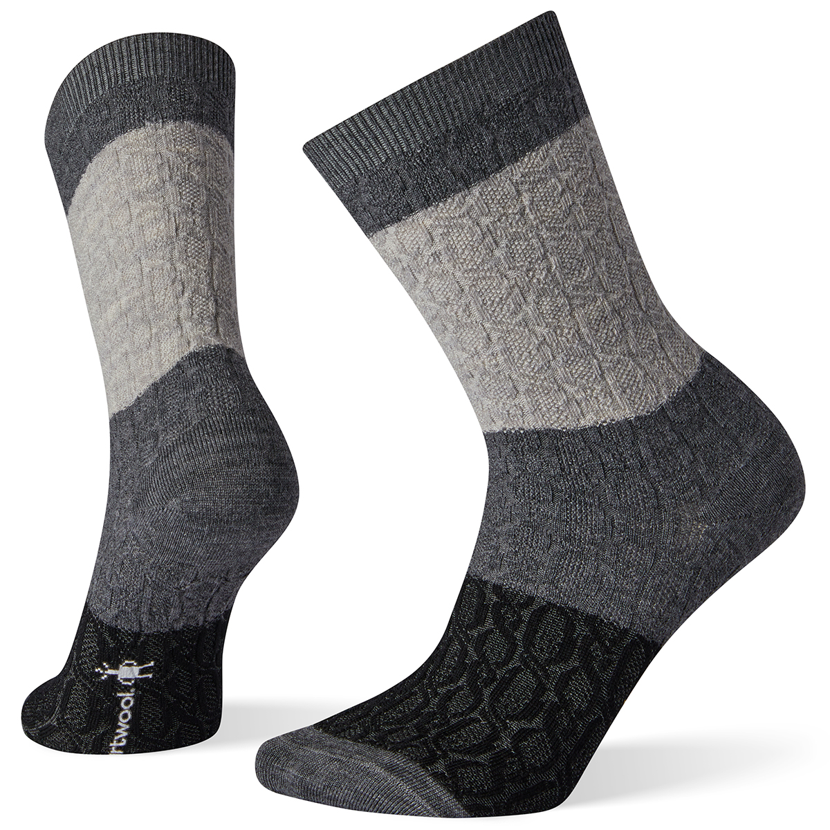 Smartwool Women's Color Block Cable Crew Socks - Black, M