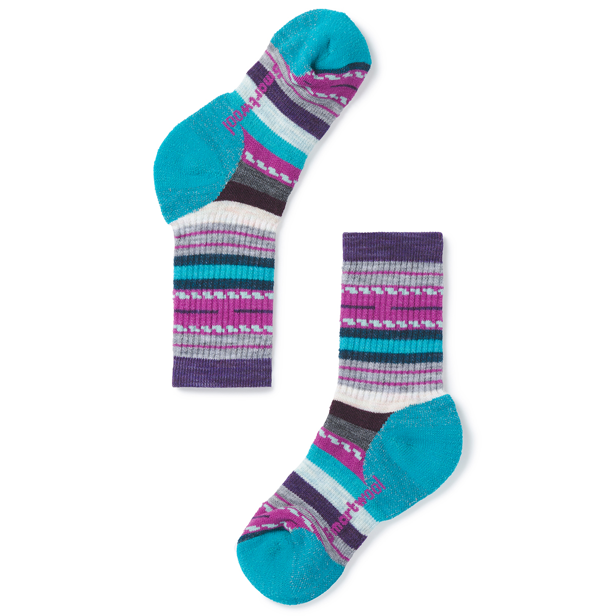 Smartwool Kids' Hike Medium Margarita Crew Socks - Purple, M