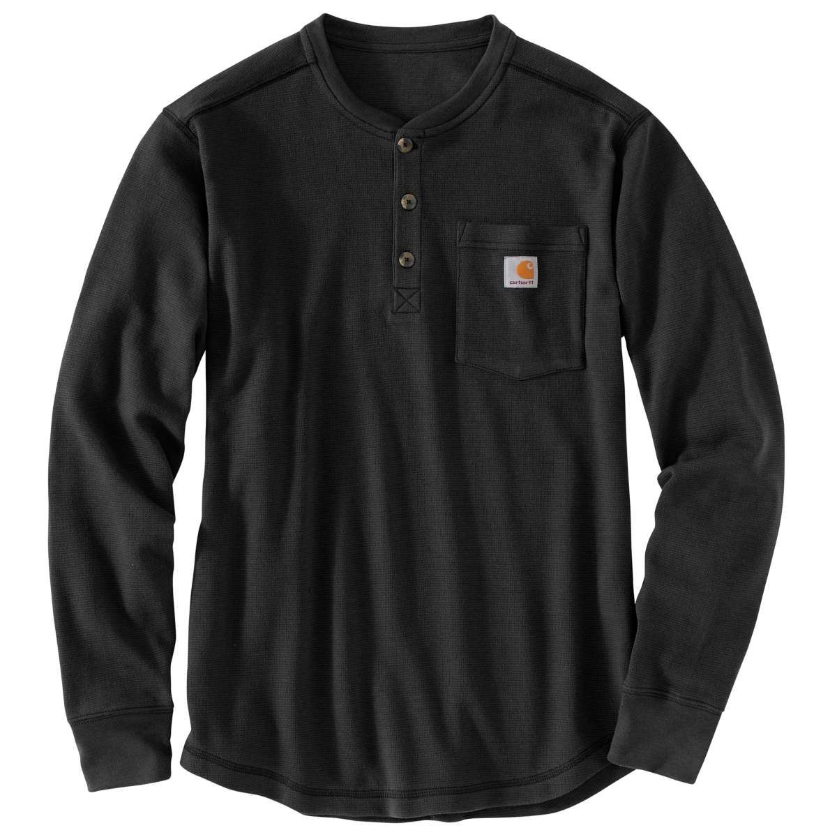 Carhartt Men's Tilden Long-Sleeve Henley Shirt, Extended Sizes - Black, 2XLT