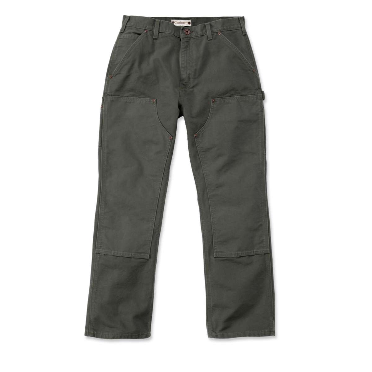 Carhartt Men's -Washed-Duck Double-Front Work Pants - Green, 30/30