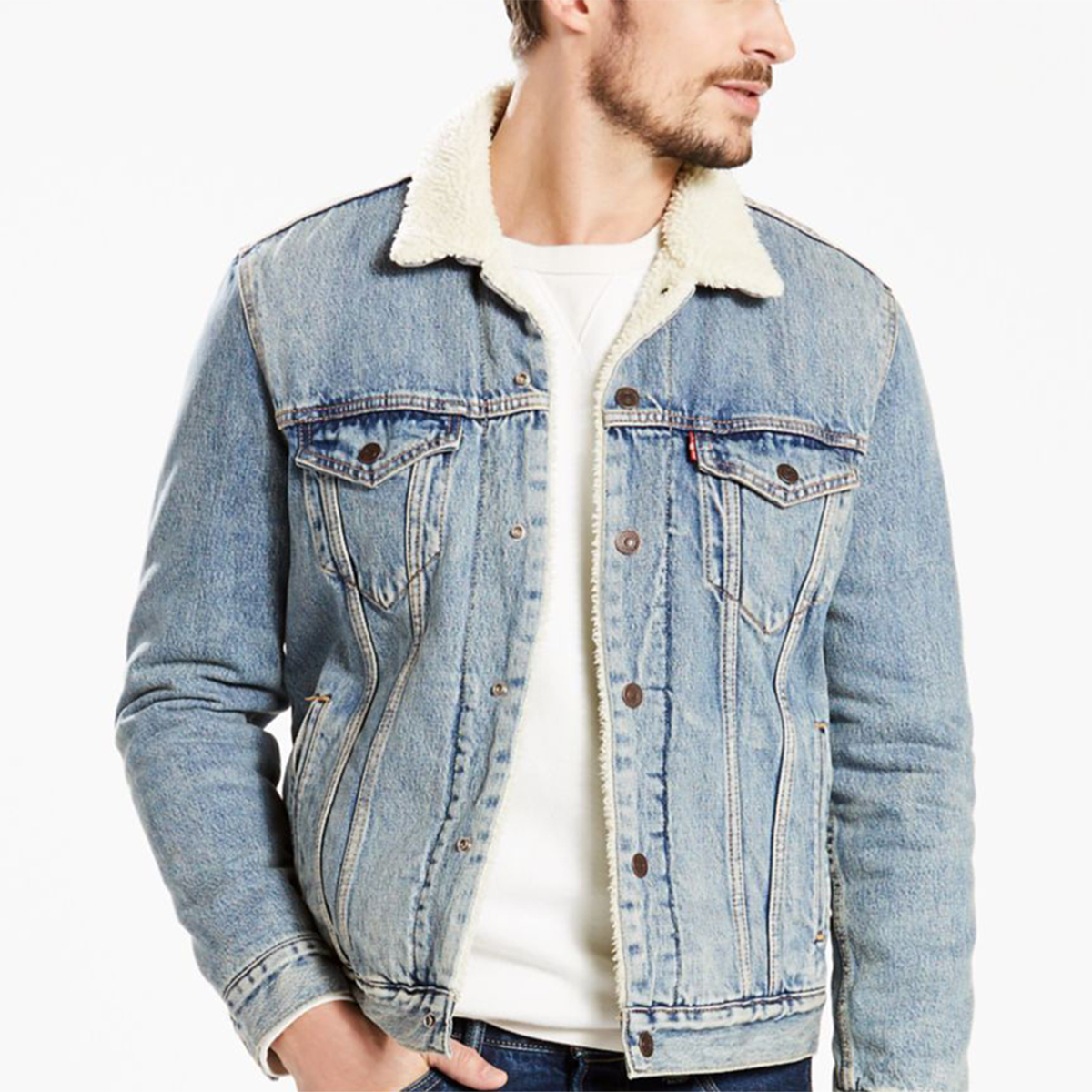 levi sherpa trucker jacket