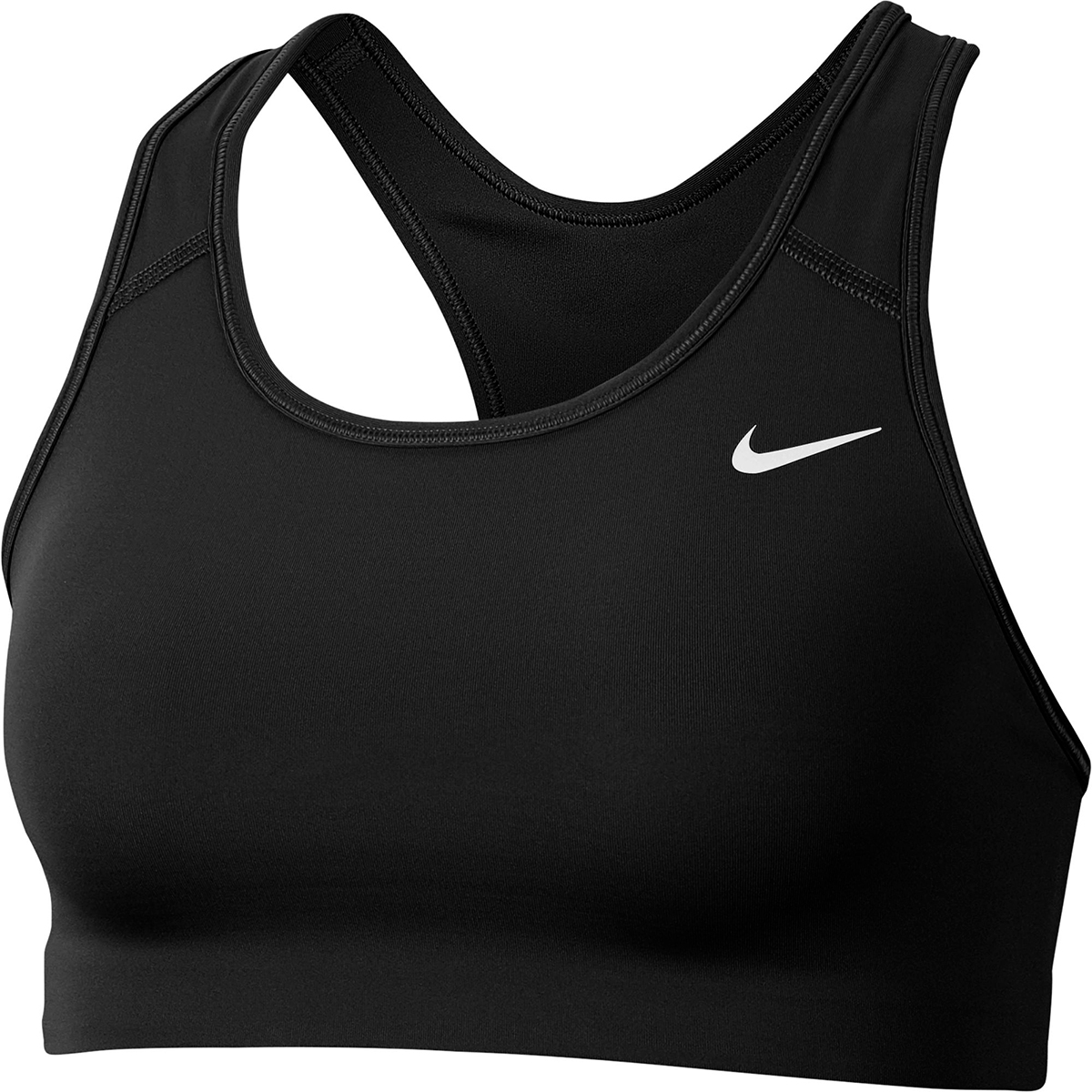 Nike Women's Medium-Support Nike Swoosh Sports Bra - Black, S