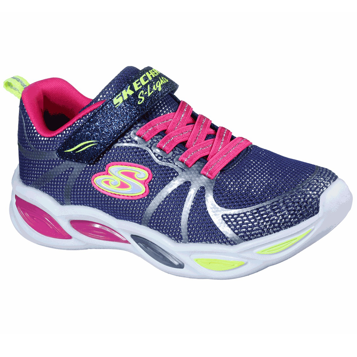 Skechers Girls' S Lights: Shimmer Beams - Sporty Glow Sneakers - Blue, 11