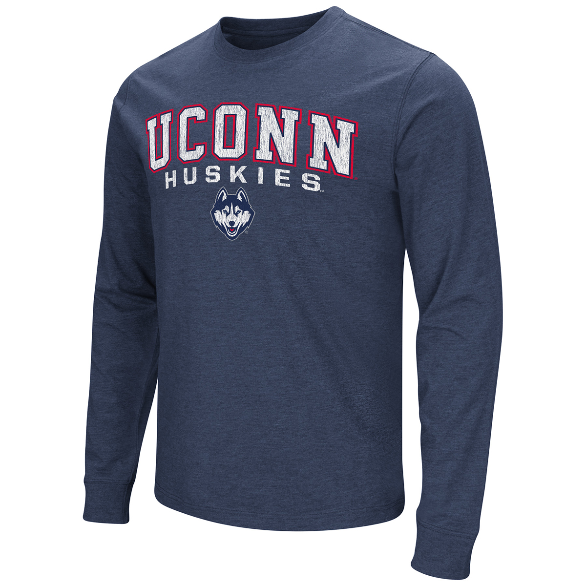 Uconn Men's Dual Blend Long-Sleeve Tee - Blue, XXL