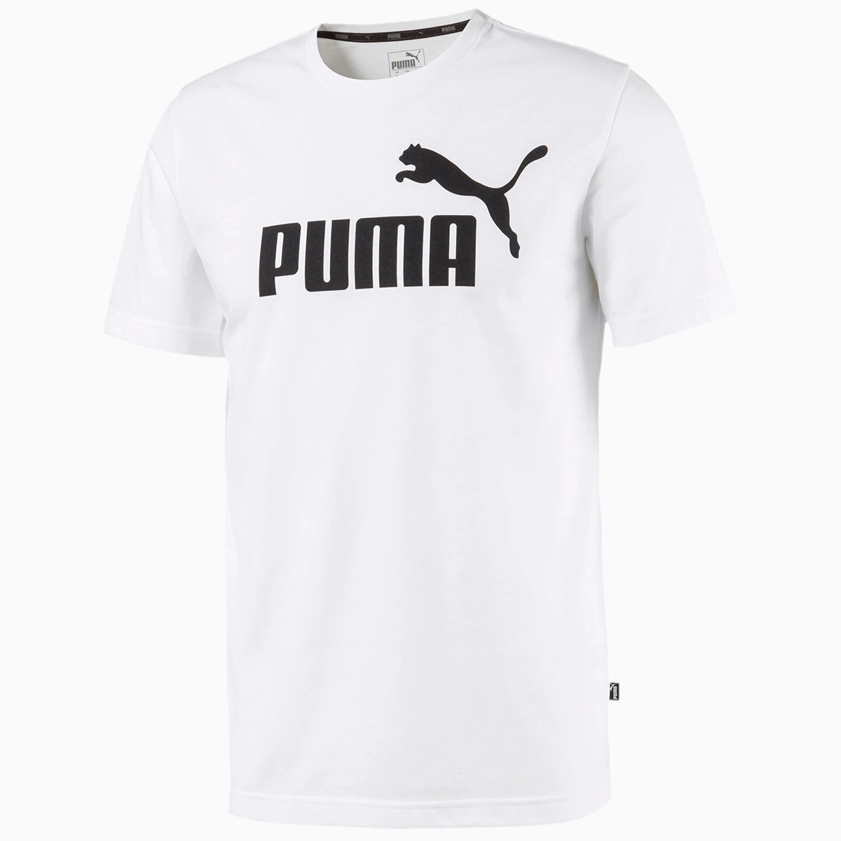 Puma Men's Essentials Short-Sleeve Tee - White, L