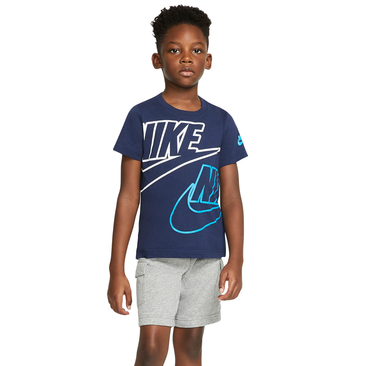 Nike Boys' Sportswear Short & Shirt Set, 2 Piece - Blue, 4