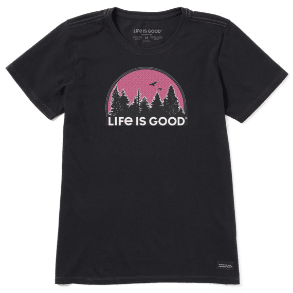 Life Is Good Women's Funky Outdoor Pattern Crusher Tee - Black, XL