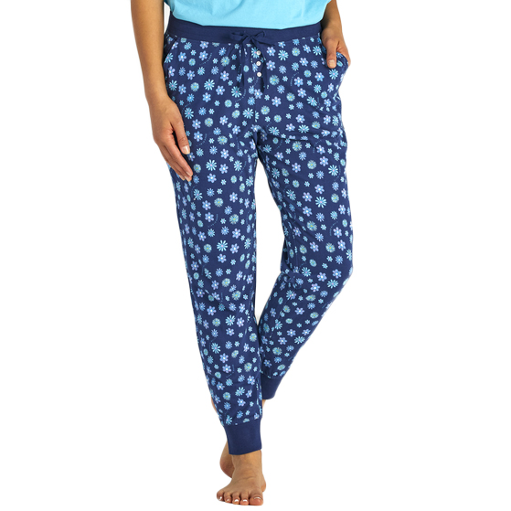 Life Is Good Women's Snuggle Up Sleep Jogger - Blue, M