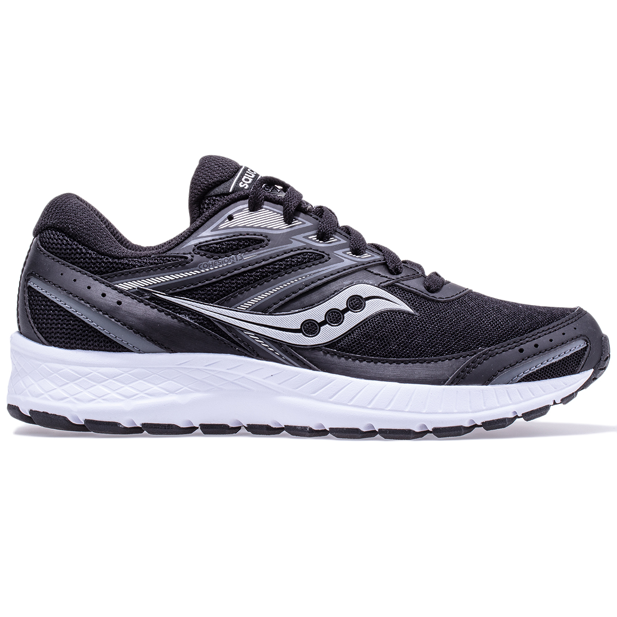 Saucony Women's Cohesion 13 Running Shoe, Wide - Black, 6