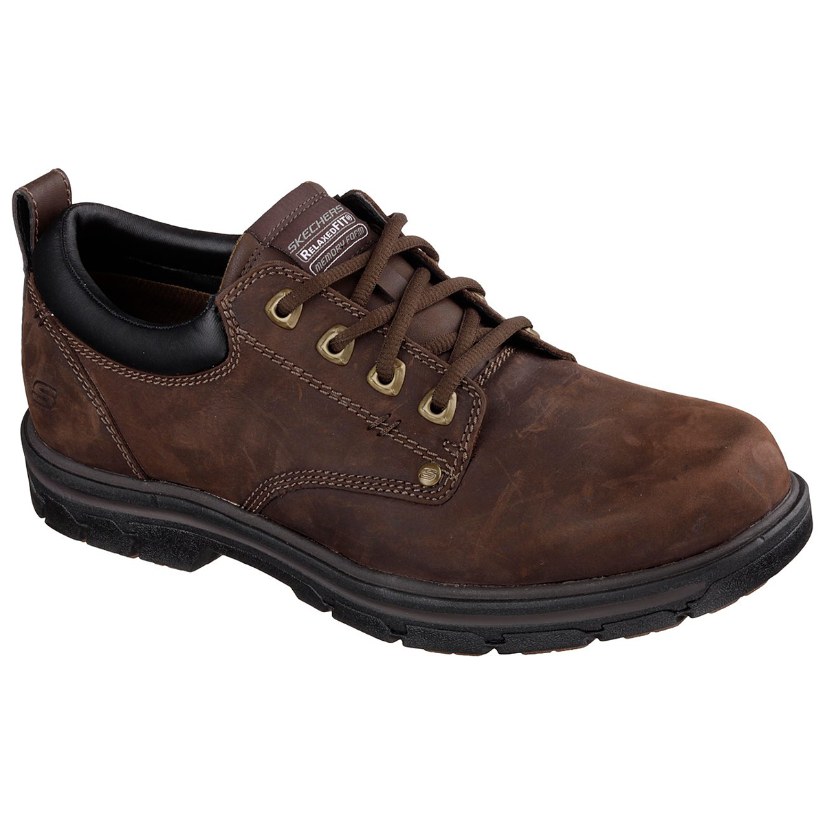 Skechers Men's Rilar Casual Lace-Up Shoes, Wide - Brown, 8