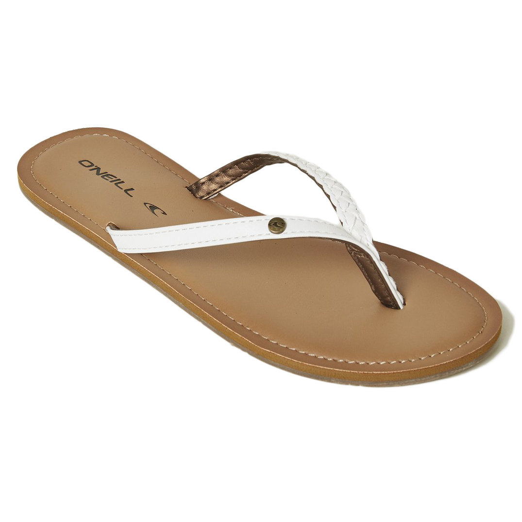 O'neill Women's Pier Braided Flip-Flops - White, 10