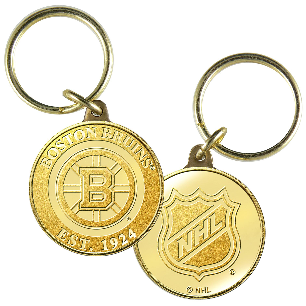 Boston Bruins Bronze Coin Keychain
