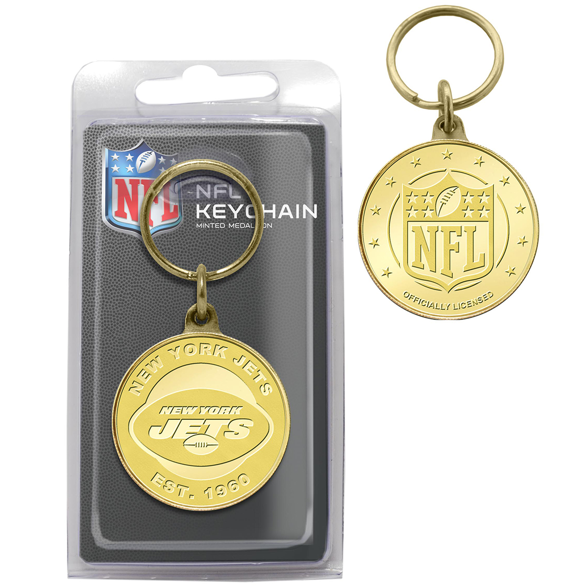 New York Jets Bronze Coin Keychain