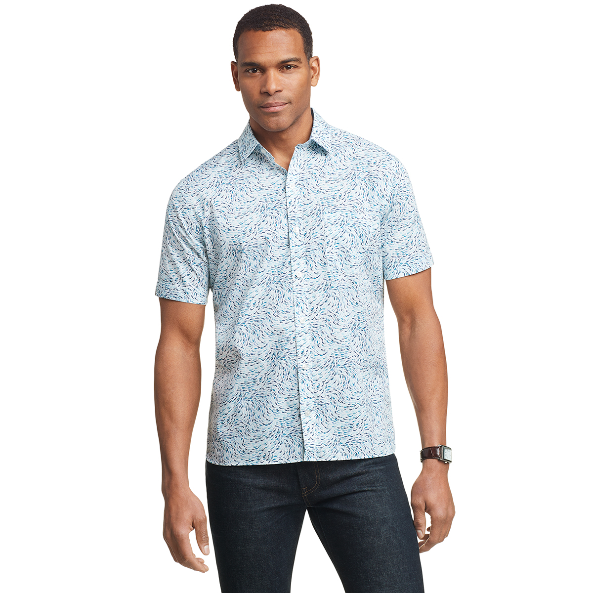 Download Van Heusen Men's Never Tuck Slim Fit Short-Sleeve Printed ...