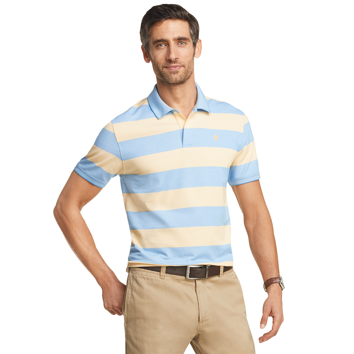 Izod Men's Advantage Performance Striped Polo Shirt | eBay