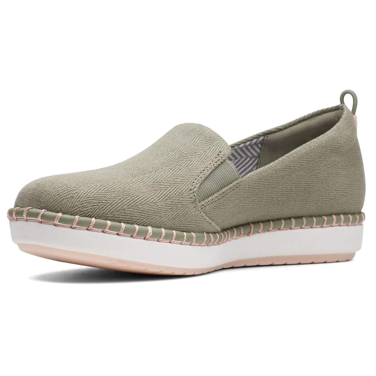 Clarks Women's Cloudstepper Step Glow Slip-On Shoes Olive 8 ...