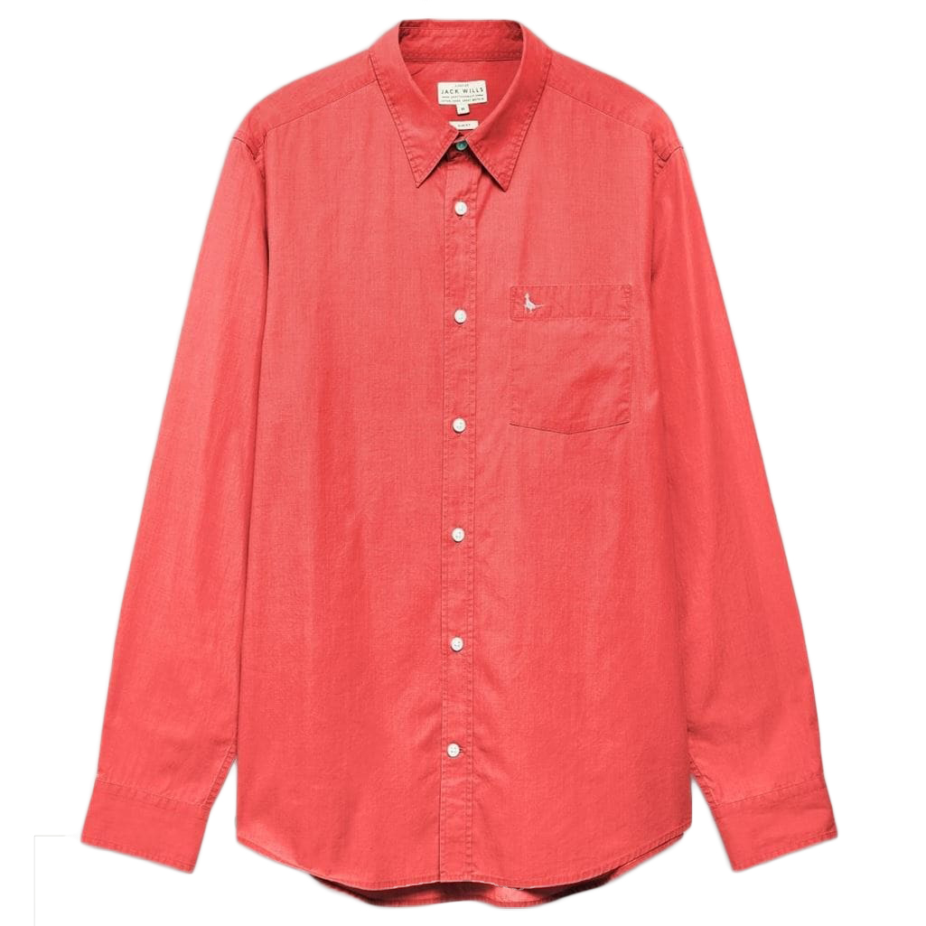 Jack Wills Men's Lawshall Vintage Wash Shirt - Red, L