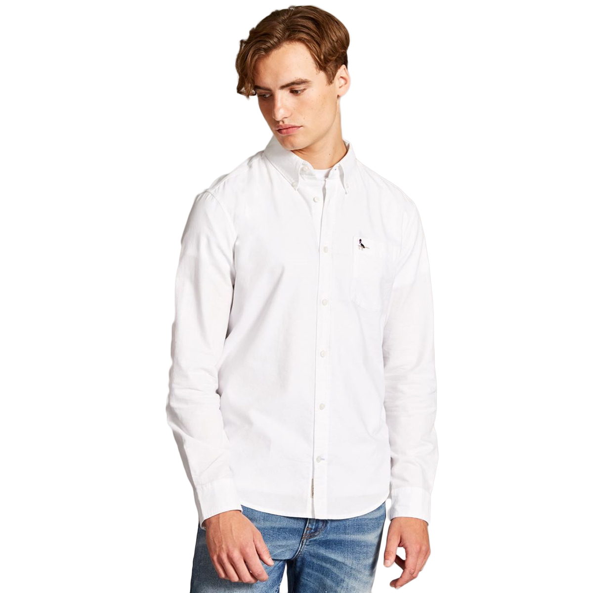 Jack Wills Men's Wadsworth Plain Oxford Shirt - White, L