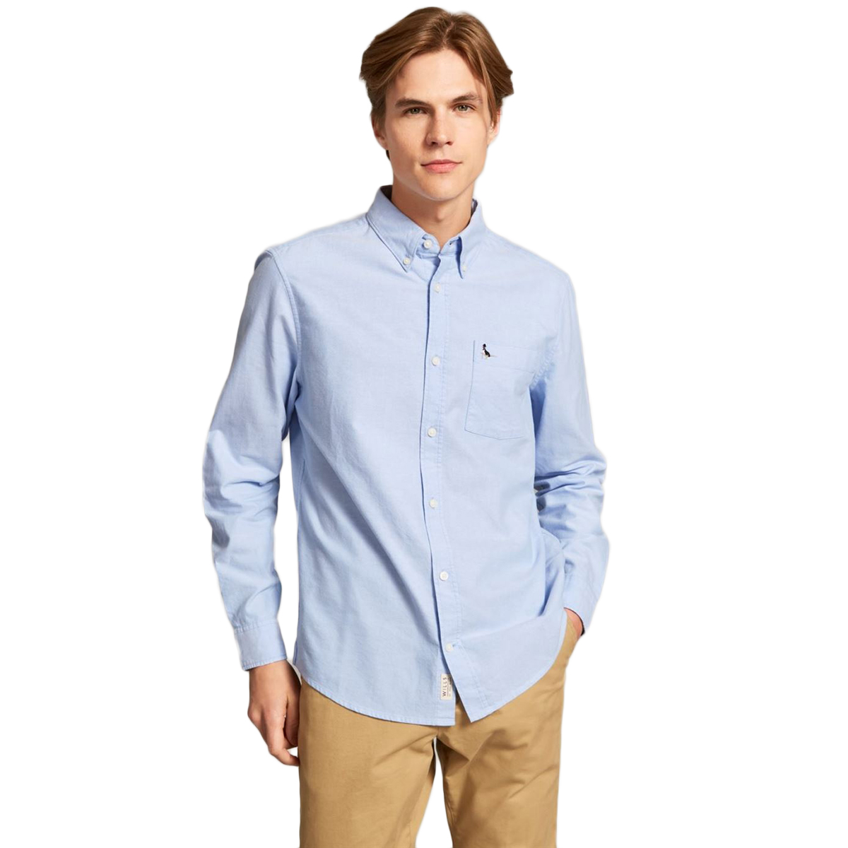 Jack Wills Men's Wadsworth Plain Oxford Shirt - Blue, L