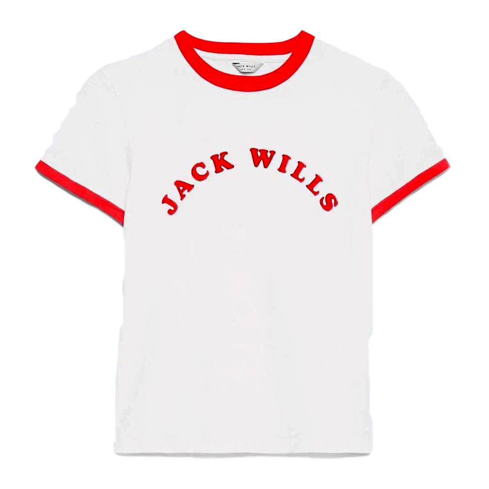 Jack Wills Women's Blackmore Flocked Short-Sleeve Ringer Tee