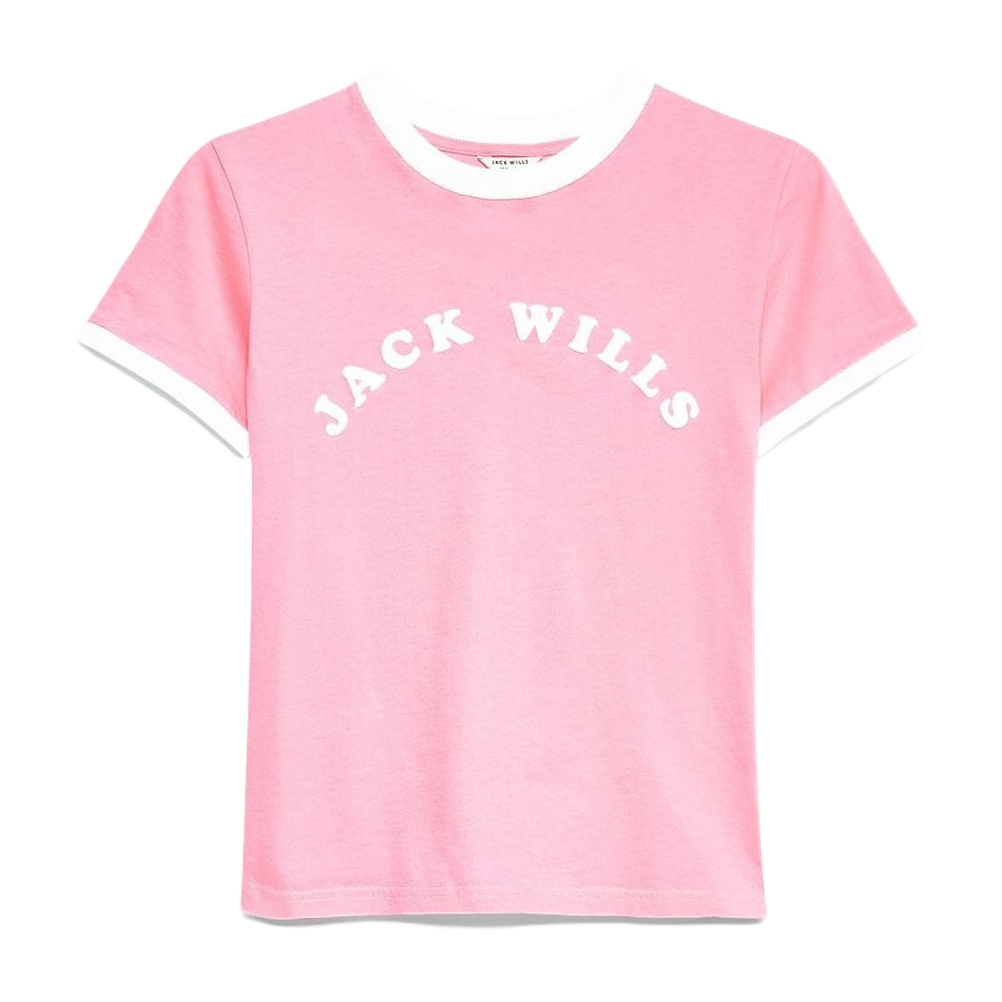 Jack Wills Women's Blackmore Flocked Short-Sleeve Ringer Tee