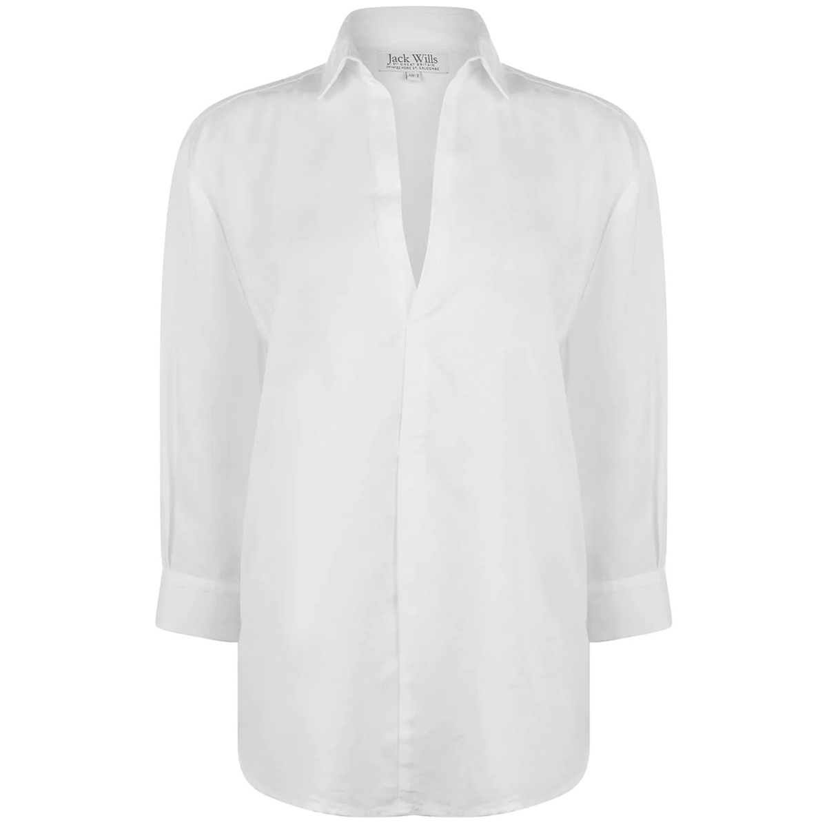 Jack Wills Women's Southcote Casual Long-Sleeve Shirt - White, 12