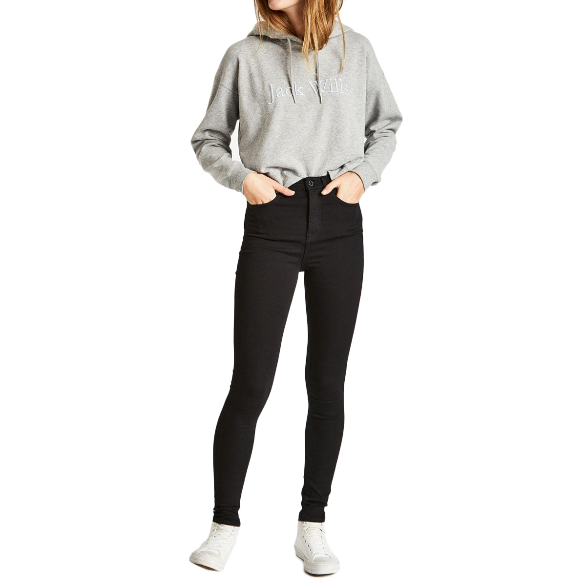 Jack Wills Women's Fernham High Waist Super Skinny Jeans - Black, 25/L