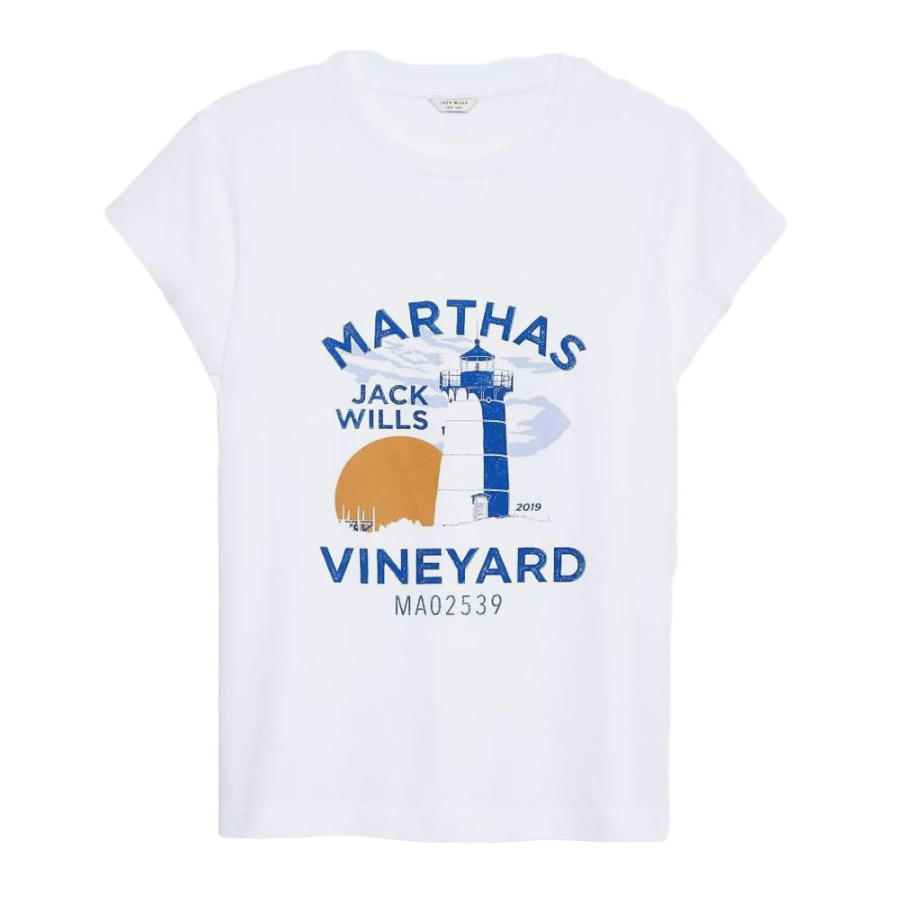 Jack Wills Men's Martha's Vineyard Location Short-Sleeve Tee - White, L